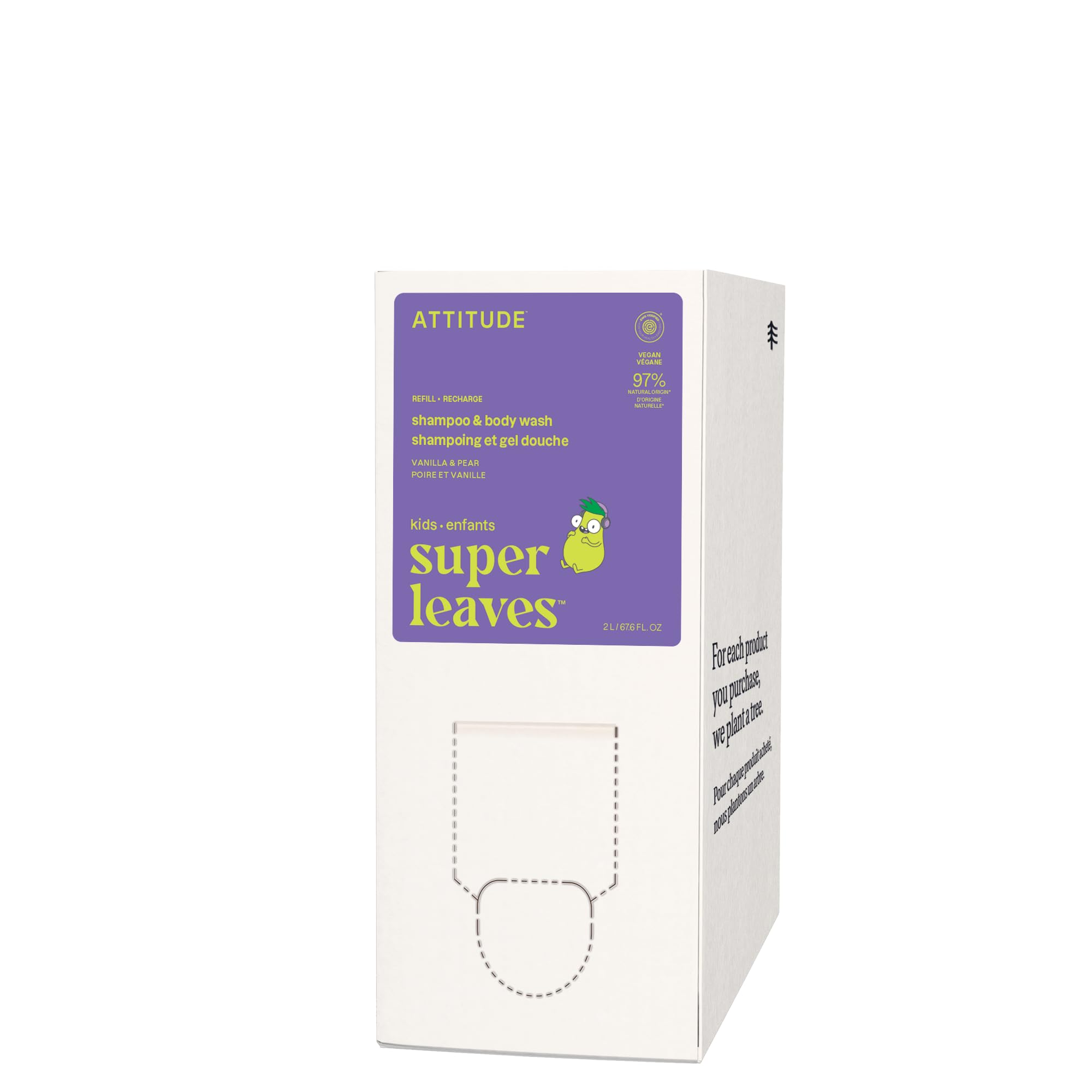 Photo 1 of ** sealed**
ATTITUDE Shampoo and Body Wash for Kids, EWG Verified Hair and Body Cleanser, Dermatologically Tested Soap, Plant and Mineral Based Bath Products, Vegan, Bulk Refill, Vanilla and Pear, 67.6 Fl Oz