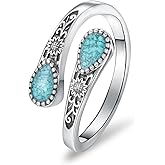 Daixiya Sunflower Spoon Ring 925 Sterling Silver Turquoise Thumb Ring Western Turquoise Jewelry Gifts For Women