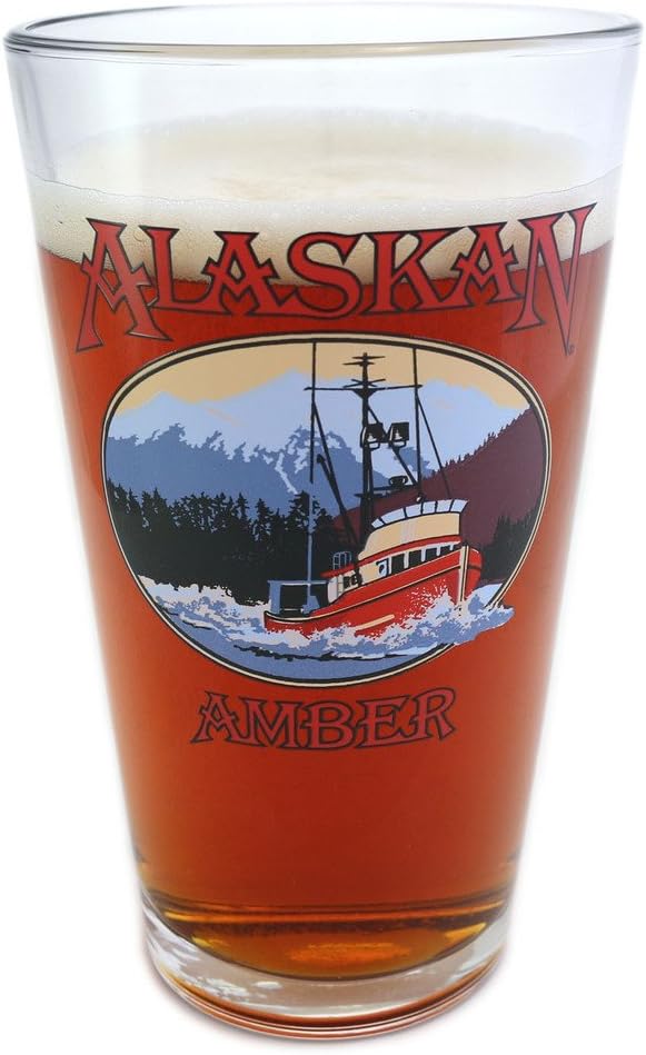 Alaskan Brewery Alaskan Amber Pint Glass Amazon.co.uk Kitchen & Home
