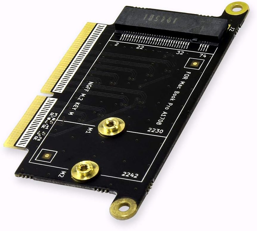Amazon Com Huyun M2 Nvme Ssd Ngff Key M To A1708 Ssd Slot Adapter As 656 0076b For Macbook Pro A1708 17 16 M 2 Nvme To A1708 Ssd Adapter Computers Accessories
