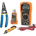 Klein Tools 81021 Electrical Tester Tool Kit with Multimeter, Non-Contact Voltage Pen, Receptacle Tester, Wire Stripper / Cutter, 4-Piece