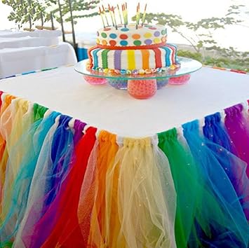 Party Propz Fitted Tulle Table Skirt Baby Shower Birthday Party