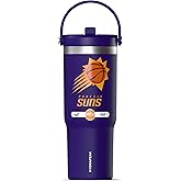 Hydrapeak x NBA Officially Licensed Phoenix Suns 32 oz Nomad Tumbler with Handle and Straw Lid, Leakproof Stainless Steel Water Bottle