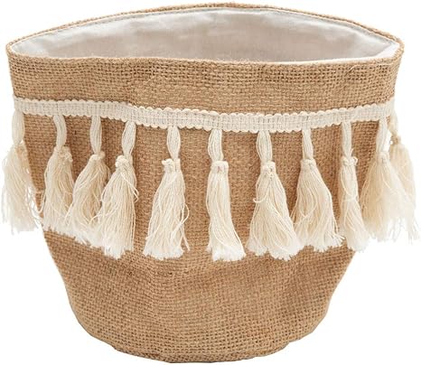 Amazon ジュートバスケット 鉢カバー プランターカバー タッセル付き 丸型 麻布製 観葉植物 小物入れ 雑貨 かご バスケット オンライン通販