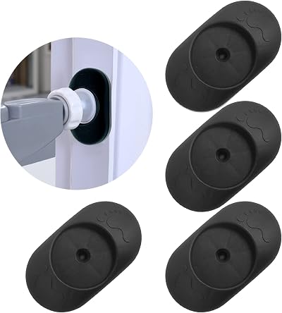 VEGCOO 4 Pack Wall Protectors for Pressure Gates Black 9x5x2.5cm