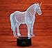 MINGXUAN Unicorn 3D Night Light Touch Table Desk Lamps, 7 Color Changing Lights Fashion Creative Home Decoration Gifts