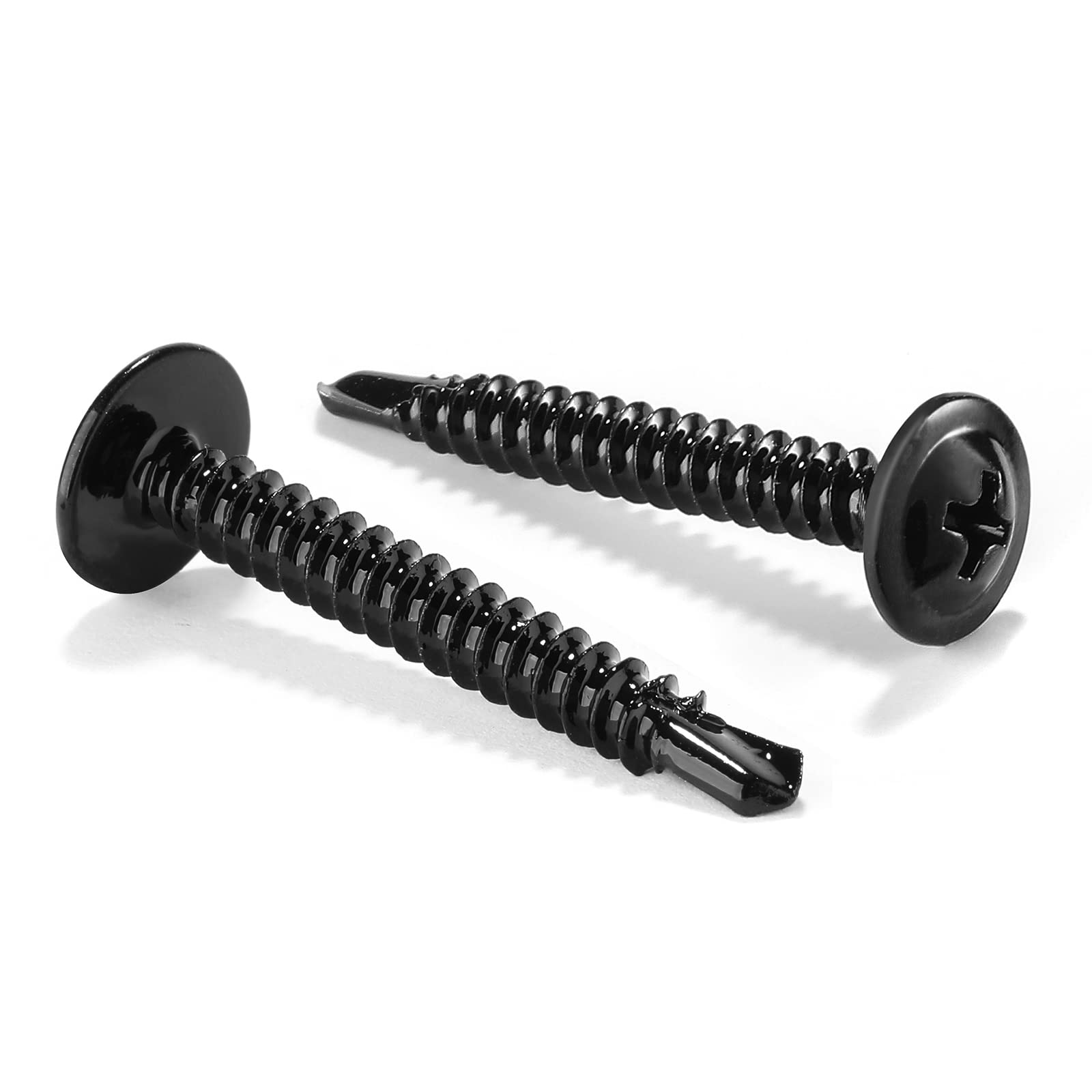 Photo 1 of #8 x 1-1/4" Sheet Metal Screws 100Pcs 410 Stainless Steel Truss Head Fast Self Tapping Screws Black Oxide by SG TZH