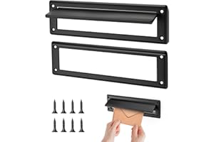 Door Mail Slot 13" Solid Brass Mail Slot for Front Door with Solid Brass Internal Frame, Scratch Resistant Matte Black