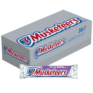3 MUSKETEERS Chocolate Singles Size Candy Bars 1.92-Ounce Bar 36-Count Box