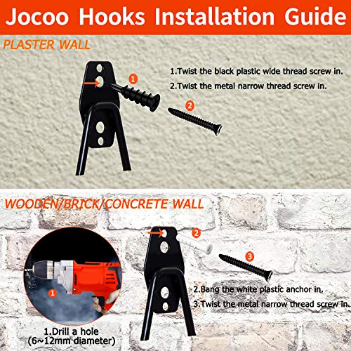 image for Jocoo 10 Pack Garage Storage Utility Double Wall Hooks, Heavy Duty Ste