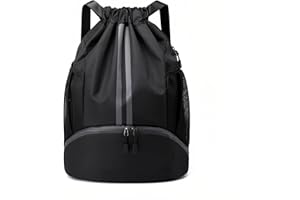 Sports Drawstring Backpack – Water-Resistant Gym Bag with Shoe Compartment | Lightweight String Swim Bag for Men & Women