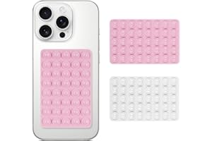 2 Pack Phone Suction Grip, Double-Sided Suction Cup Phone Case Mount, Sticky Silicone Phone Grip for iPhone,for Android, Hand