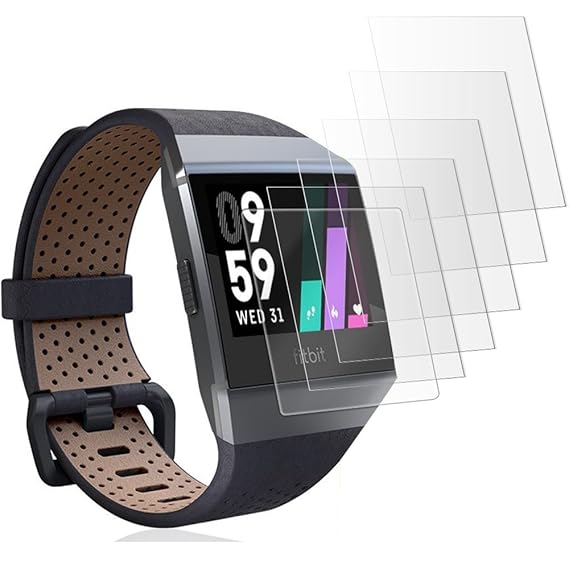 (6 Packs) Gzerma for Fitbit Ionic 2017 Screen Protector, [100% Full Coverage] [Anti Scratches] [Case Freindly] [High Definition] Ultra Clear TPU Face ...