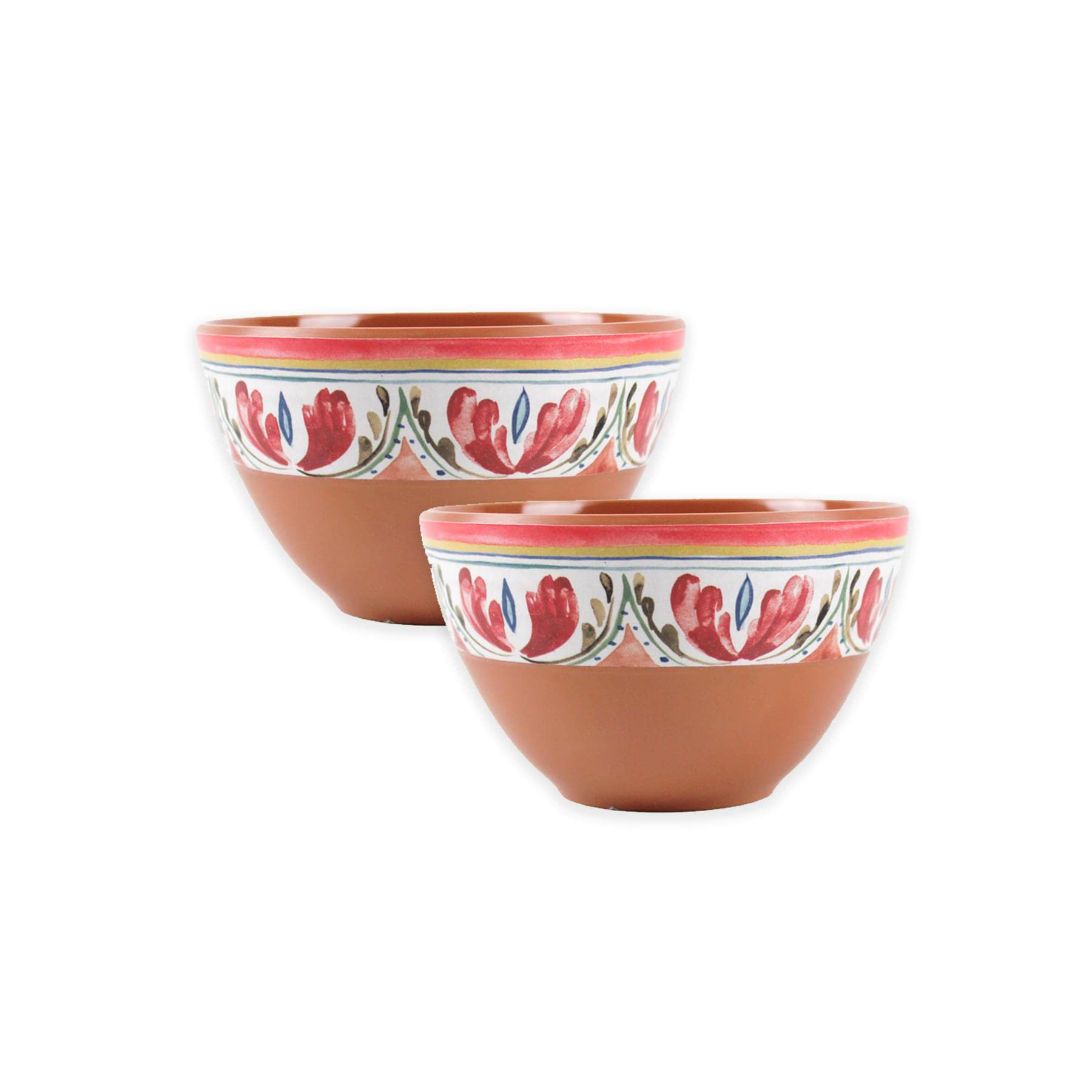 Purely Home Mediterranean Outdoor/Camping/BBQ - Plastic/Melamine Dipping Snack Bowls x 2