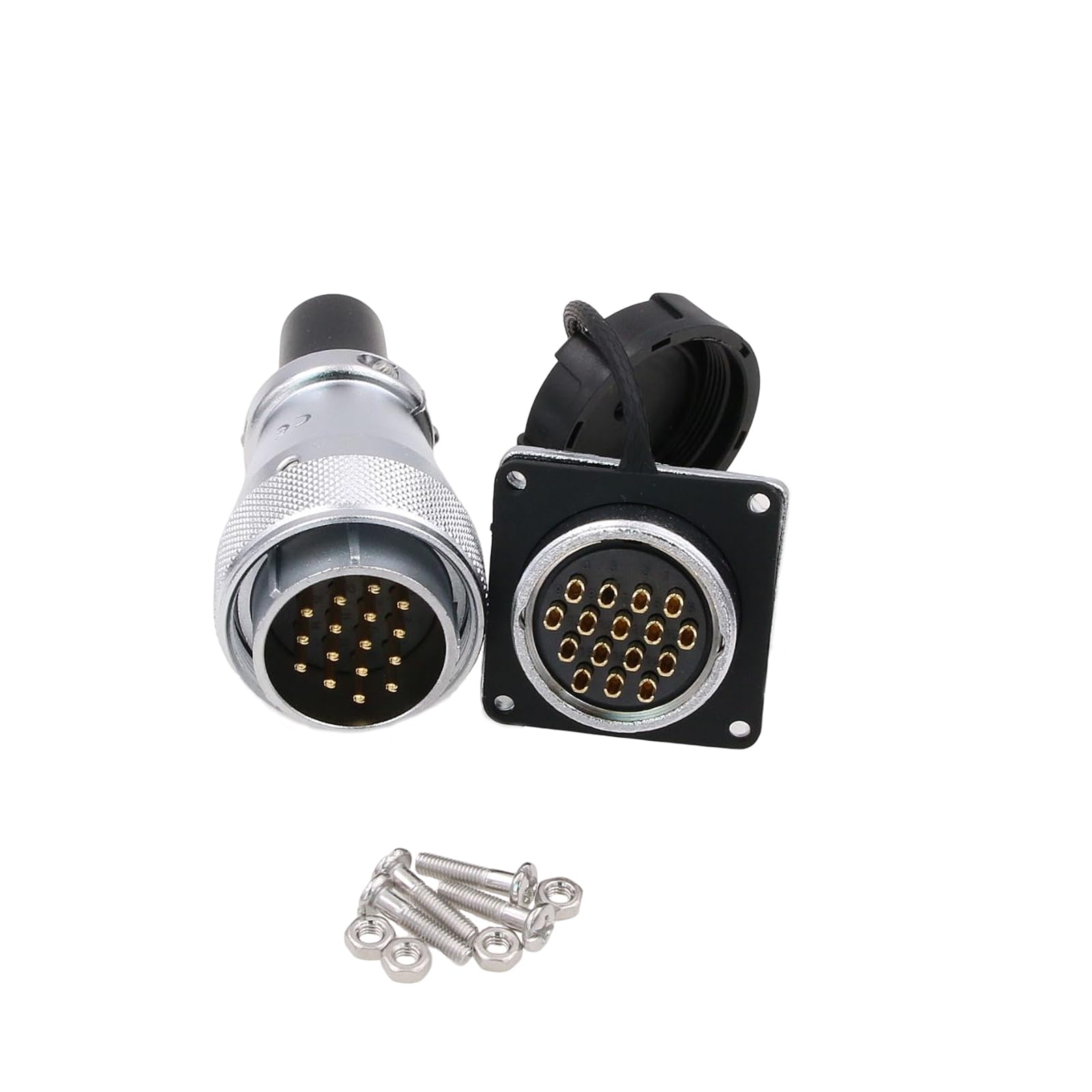 Eonvic WEIPU WS28 Connector Waterproof IP67 Metal Male Plug Female Square Socket Panel Mount Aviation Cable Connector (16Pin)