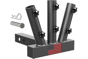Boslla Hitch Flag Pole Holder, Triple Hitch Flag Pole Mount for Truck, Fits Standard 2" Trailer Hitch, Compatible with Jeep, RV, SUV, Pickup, Camper Trailer