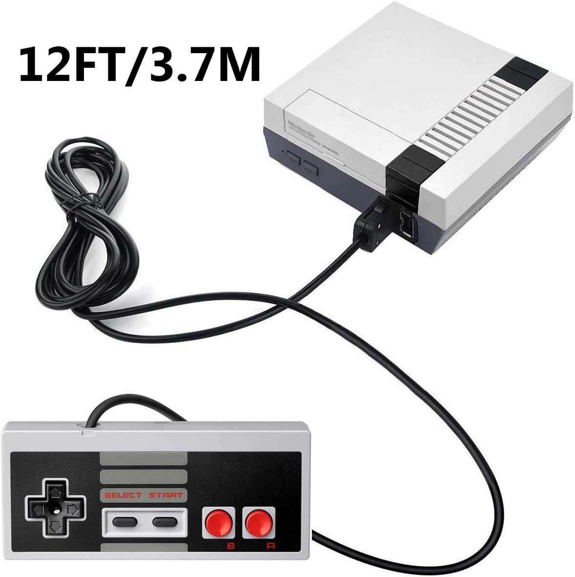 NES Classic Controller with 12FT Cable [2-Pack] for Nintendo Classic Mini Edition,NES Classic 2016,SNES Classic 2017,2 Pack Classic Mini Controllers with 2 Set Conductive Adhesive Pads - Wired Joypad: Computers & Accessories