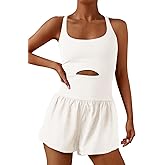 ReachMe Womens Running Onesie Workout Rompers Athletic Romper One Piece Outfits Exercise Jumpsuits Gym Yoga Clothes