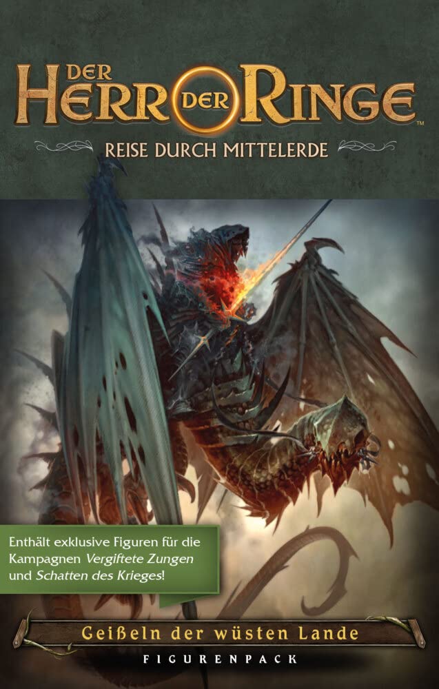 Fantasy Flight Games, The Lord of the Rings: Journey through Middle Earth - Scourge of the Desert Land, Expansion, Expert Game, Dungeon Crawler, 1-5 Players, Ages 14+, 60 Minutes, German
