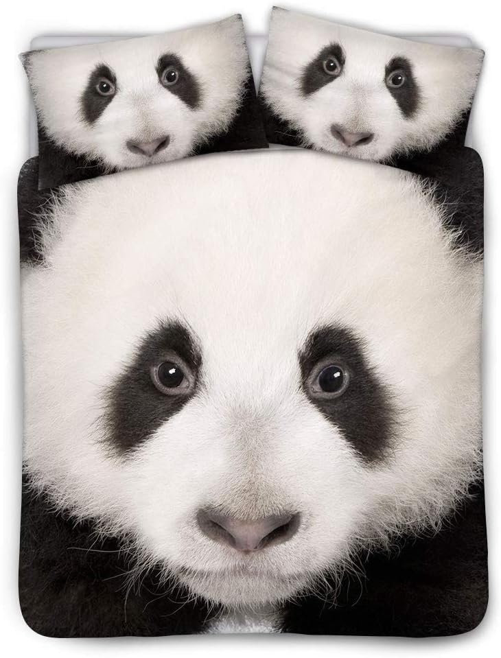 Kids Girls Duvet Cover Full Size Panda Printed Comforter Cover Cute Animal Decor Bedding Set Panda Pattern Comforter Set Bedroom Decor Duvet Cover Simple Style Quilt Cover for Adult Teens Boys