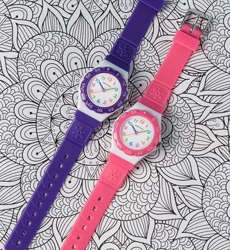 Sport Kids 27/1007 Reloj con Correa de Resina fácil de Leer, Rosa