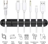 SOULWIT Cable Holder Clips 3-Pack Silicone Adhesive USB Cable Organizer Black view 2