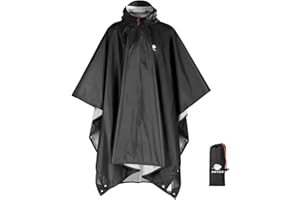 Anyoo Waterproof Rain Poncho Lightweight Reusable Hiking Hooded Coat Jacket for Outdoor Activities