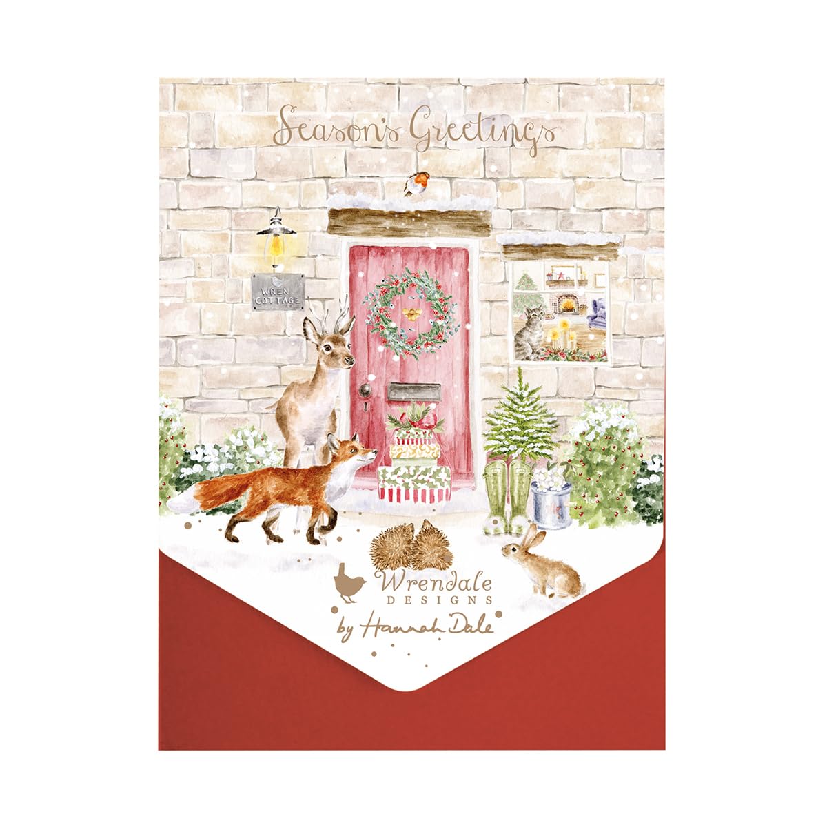 Wrendale Designs by Hannah Dale Christmas Cottage' Woodland Animal Christmas Card Pack
