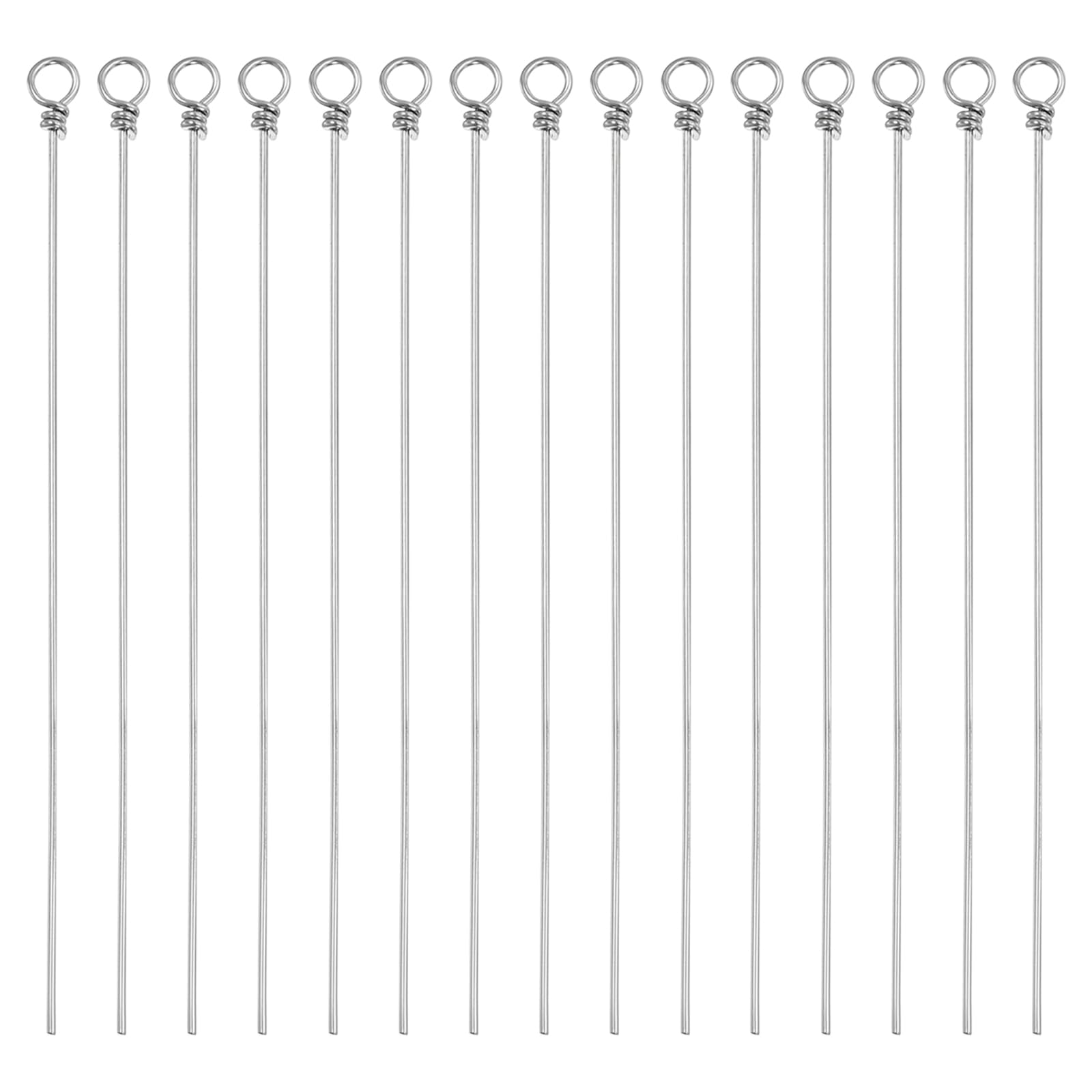 PATIKIL Fishing Looped Spinner Shaft 70mm/2.76", 100Pcs Stainless Steel Looped Wire Spinner Baits Fishing Lure Making Supplies Rigs for Freshwater Saltwater Bass Walleye Salmon Catfish