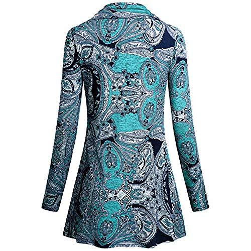 Women Button Blouse Duseedik Henley Mock Neck Paisley Long Sleeve Plus Size Casual Tops T-Shirt