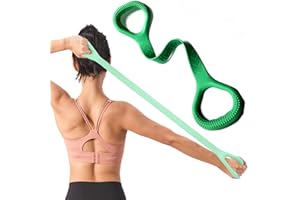 Kvittra Figure 8 Resistance Band, Arm Back Shoulder Exercise Elastic Rope Stretch Fitness Band, Foot, Leg, Hand Stretcher, Arm Exerciser for Yoga Pilates Stretching Physical Therapy, Home Gym Workout