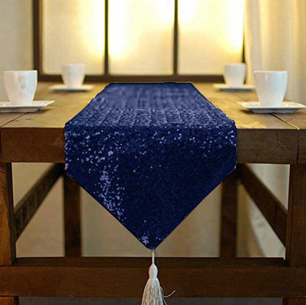 Best sequined table runner navy