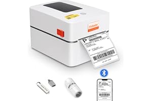 Yinleader Bluetooth Thermal Shipping Label Printer – 4x6 Thermal Label Printer, Compatible with Windows, Mac OS, Chrome OS, iOS and Android, Widely Used for Ebay, Amazon, Shopify, Etsy, USPS (White)