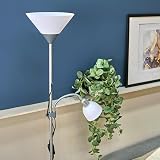 MiniSun Modern Metallic Silver 2 Way Floor Lamp with LED Bulbs view 3