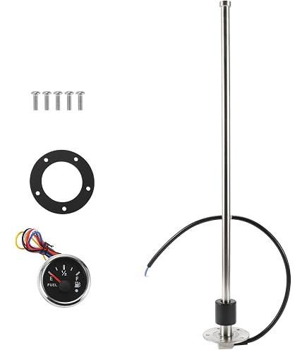 RATCHROLL Kit d'unité d'envoi de carburant et de jauge 1 ensemble 510 mm de longueur, unité d'envoi de carburant pour bateau, unité d'envoi de carburant marin en métal noir et argent 240-33 RATCHROLL Kit d'unité d'envoi de carburant et de jauge 1 ensemble 510 mm de longueur, unité d'envoi de carburant pour bateau, unité d'envoi de carburant marin en métal noir et argent 240-33