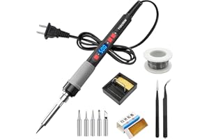 Soldering Iron Kit, ILIBILIB 90W LCD Digital Display Adjustable Temperature Solder Iron 180 to 500°C, 11-in-1 Thermostatic Rapid Heating Smart Welding Iron Kit for Soldering DIY Repair-110V