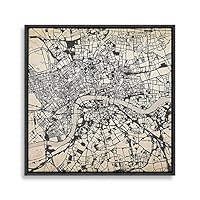 Framed Canvas Wall Art Map Canvas Prints Home Artwork Decoration for Living Room,Bedroom - 16x16 inches