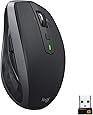 Logitech MX Anywhere 2S Wireless Mouse – Use on Any Surface, Hyper-Fast Scrolling, Rechargeable, Control up to 3 Apple Mac and Windows Computers and Laptops (Bluetooth or USB), Graphite