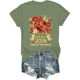 Year of The Horse 2026 Shirt Chinese New Year Red Fire Horse 2026 T Shirt Happy New Years Shirts