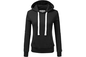 DOUBLJU Basic Lightweight Pullover Sweater Top Essential Comfy Casual Hoodie Sweatshirt for Womens Clothes with Plus Size