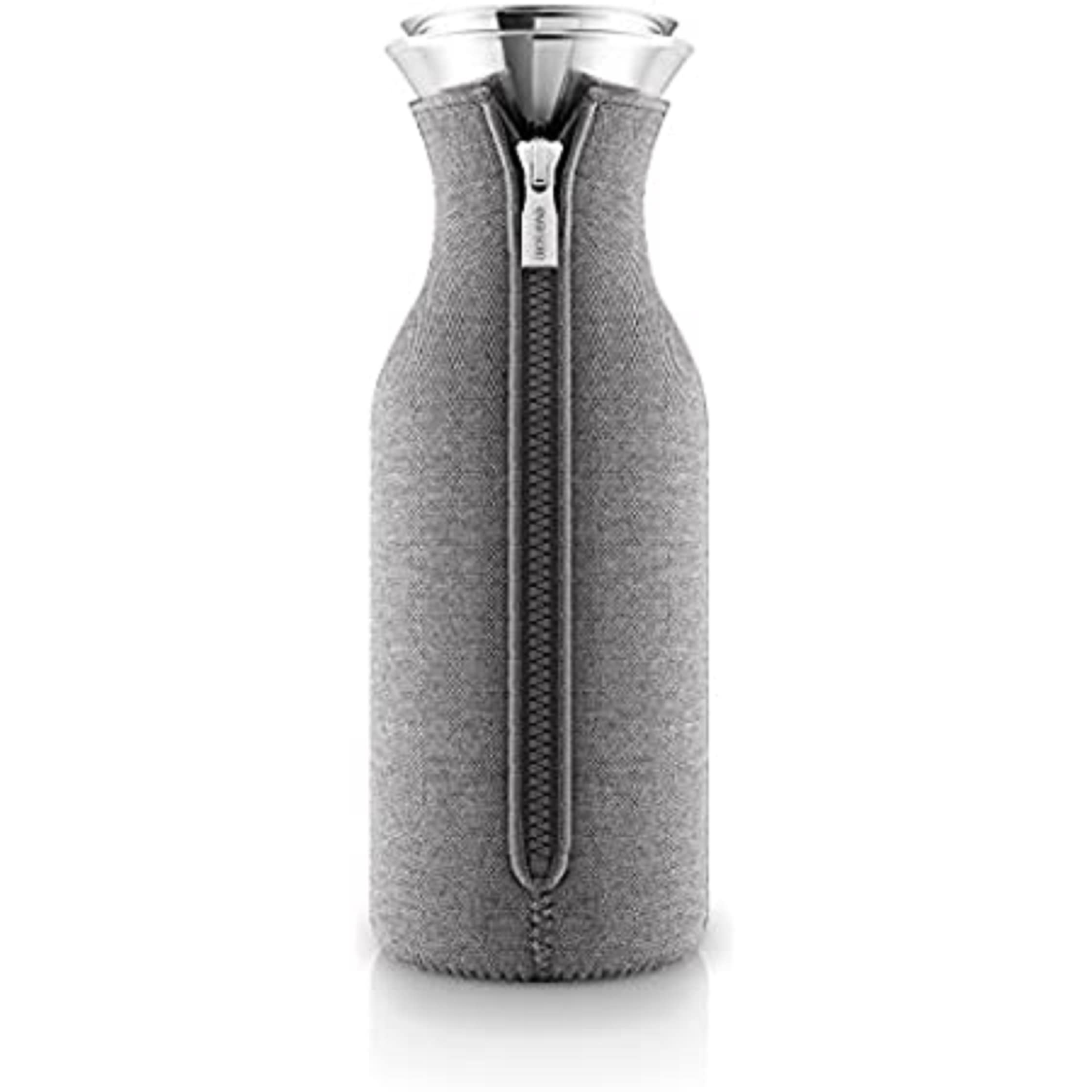 EVA SOLO | Fridge Carafe 1.0L | for Hot & Cold Drinks | Dishwasher-Safe Borosilicate Glass | Stainless Steel & Silicone Pouring Lip | Danish Design & Functionality | Grey Woven — image 1