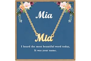 Ldurian Custom Name Necklace, Personalized Name Plate Pendant Necklace Pre Gifts, Charm Pre-made Jewelry for Mom Mama Birthday Anniversary