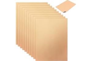 VOOTAPE 10Pcs Black Backed Copper Foil Sheets, [11.8inch x 8.9inch] Copper Foil Tape for Guitar, Stained Glass, DIY Arts, Crafts, Home Decor, Electrical Repairs, Soldering, Grounding, Crafting