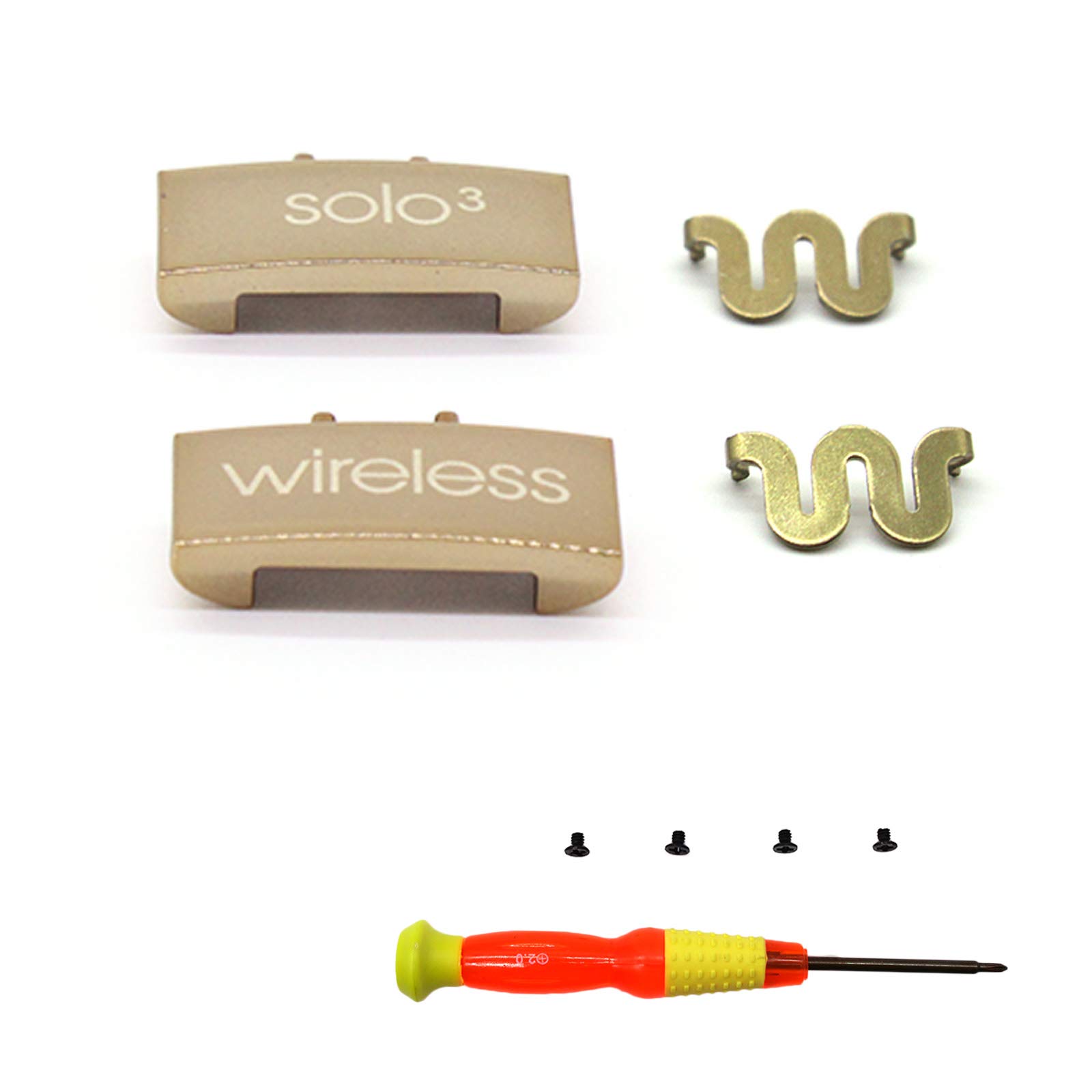 Aiivioll Replacement Headband Hinge Clip Cover + Pin Repair Parts Kits Set Accessories Compatible with Solo3 Wireless Solo2 Wireless Wired Over-Ear Headphones (Gold)