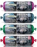 BLUE WILDERNESS WET DOG FOOD ROLLS NATURAL HEALTHY HOLISITC GRAIN FREE BEEF SALMON DUCK CHICKEN VARIETY PACK 4 POUNDS