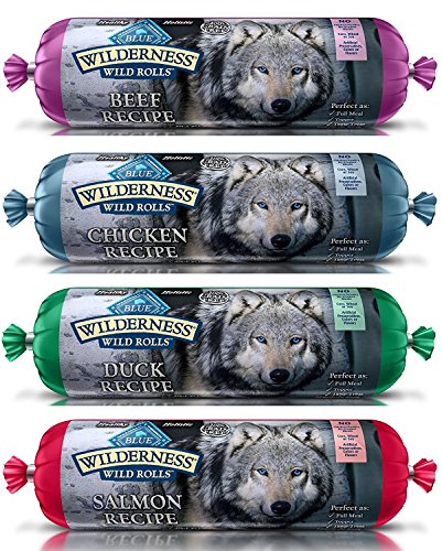 BLUE WILDERNESS WET DOG FOOD ROLLS NATURAL HEALTHY HOLISITC GRAIN FREE BEEF SALMON DUCK CHICKEN VARIETY PACK 4 POUNDS