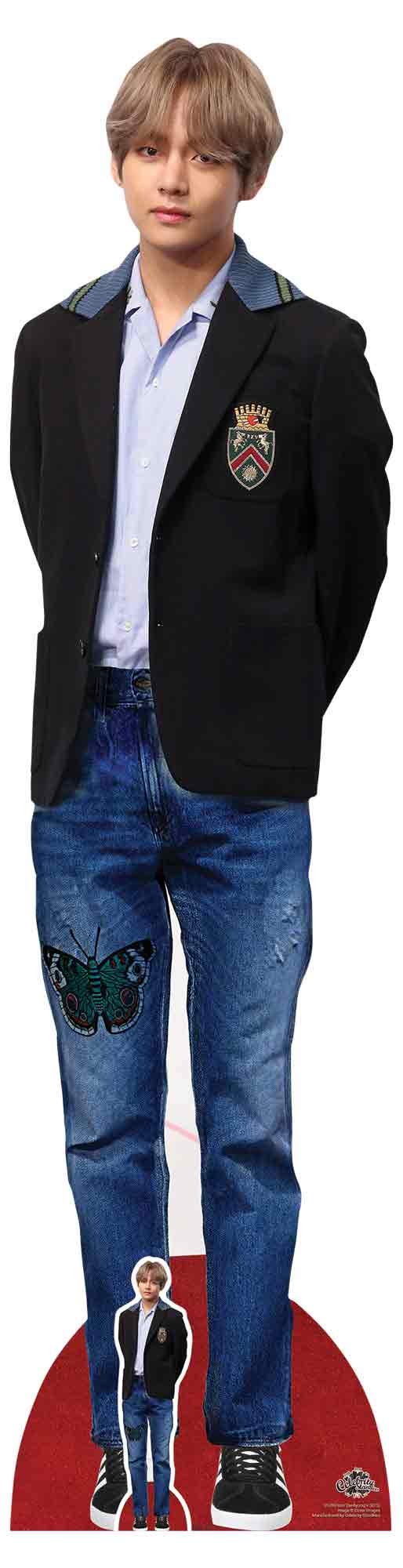 Star Cutouts CS784 V BTS Kim Tae-hyung Blazer Lifesize Cardboard Cutout with Free Mini – K-Pop Fashion Display, Fan Gift & Party Standee 178cm