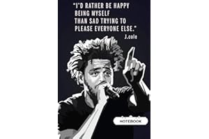 Notebook : J. Cole Rapper Lined Notebook Blank Wide Ruled Notebook Gift