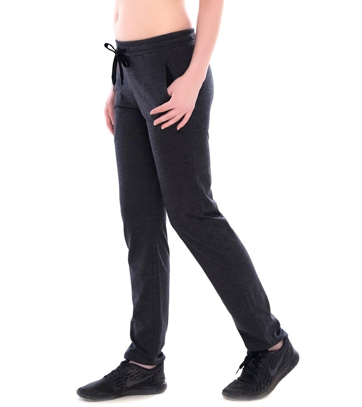 solid black track pants