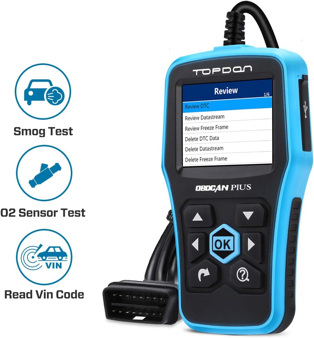 OBD2 ABS SRS Code Reader,Topdon Elite Automotive Car Engine Diagnostic Scan Tool Scanner with Read and Clear Fault Code,I/M Readiness for 24 Models,2006 and Later Vehicles